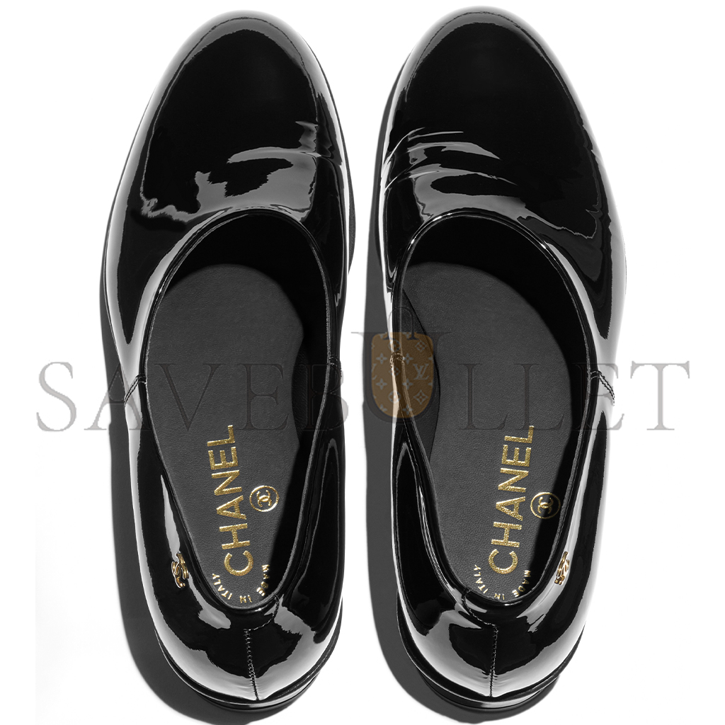 CHANEL MOCCASINS PATENT CALFSKIN BLACK G46194